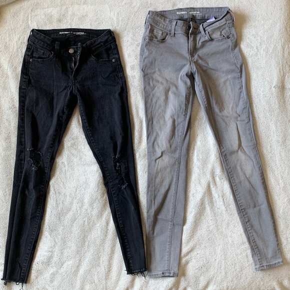 BUNDLE OF 2 PAIRS -  Old Navy Rockstar Jeans - Size 0 - Picture 1 of 4
